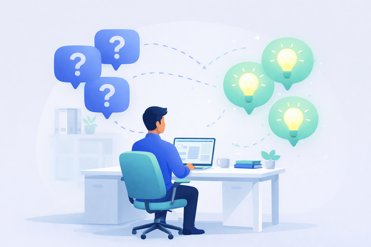 Person finding answers easily