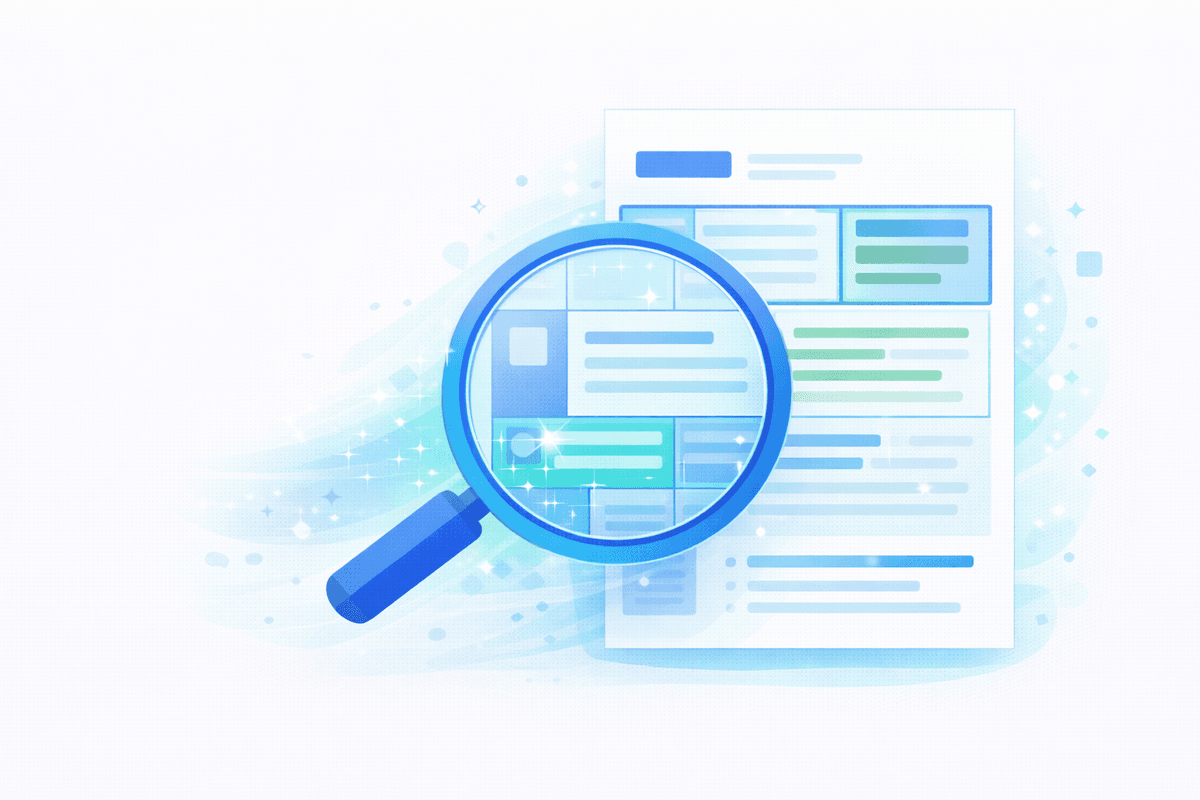 Document being analysed through a specialist framework overlay