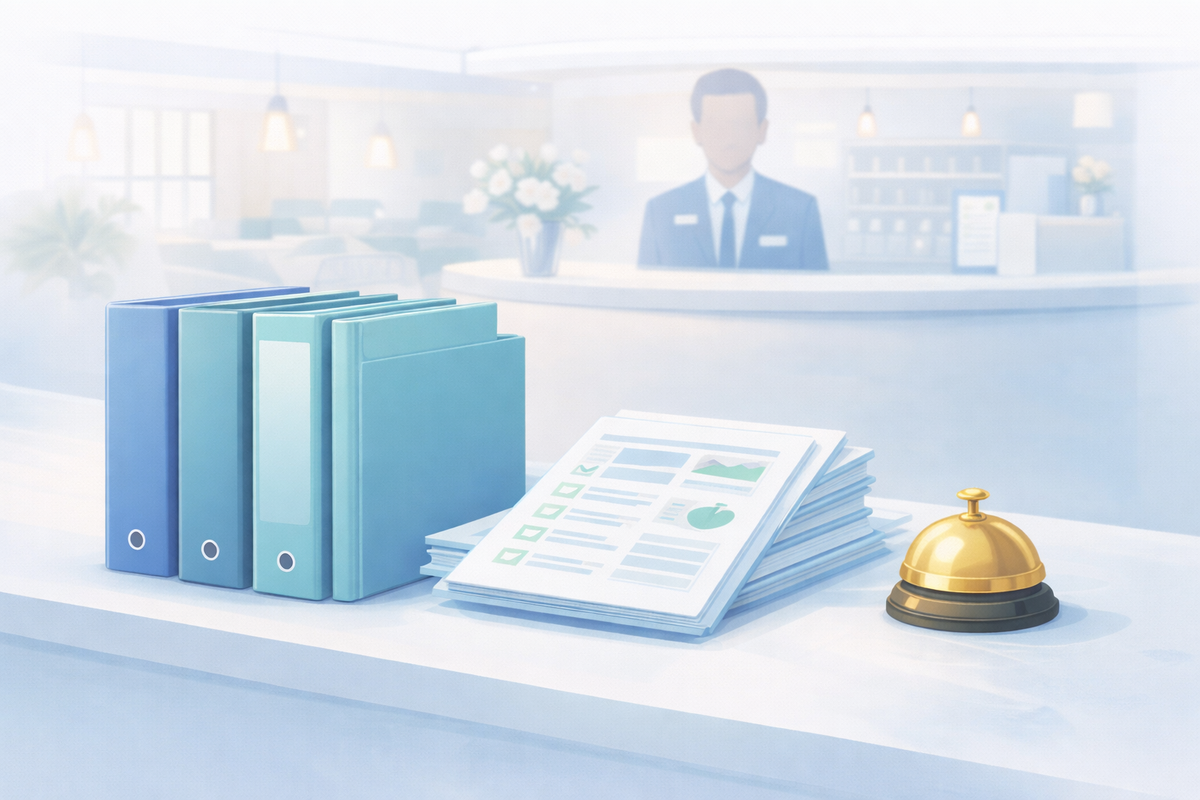 Hospitality team reviewing service standards and operational policies