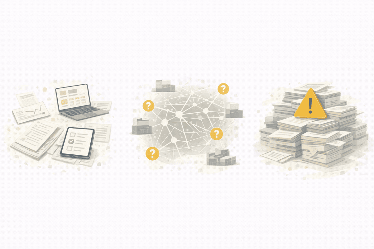 Scattered systems, complex supplier web, and hidden risks